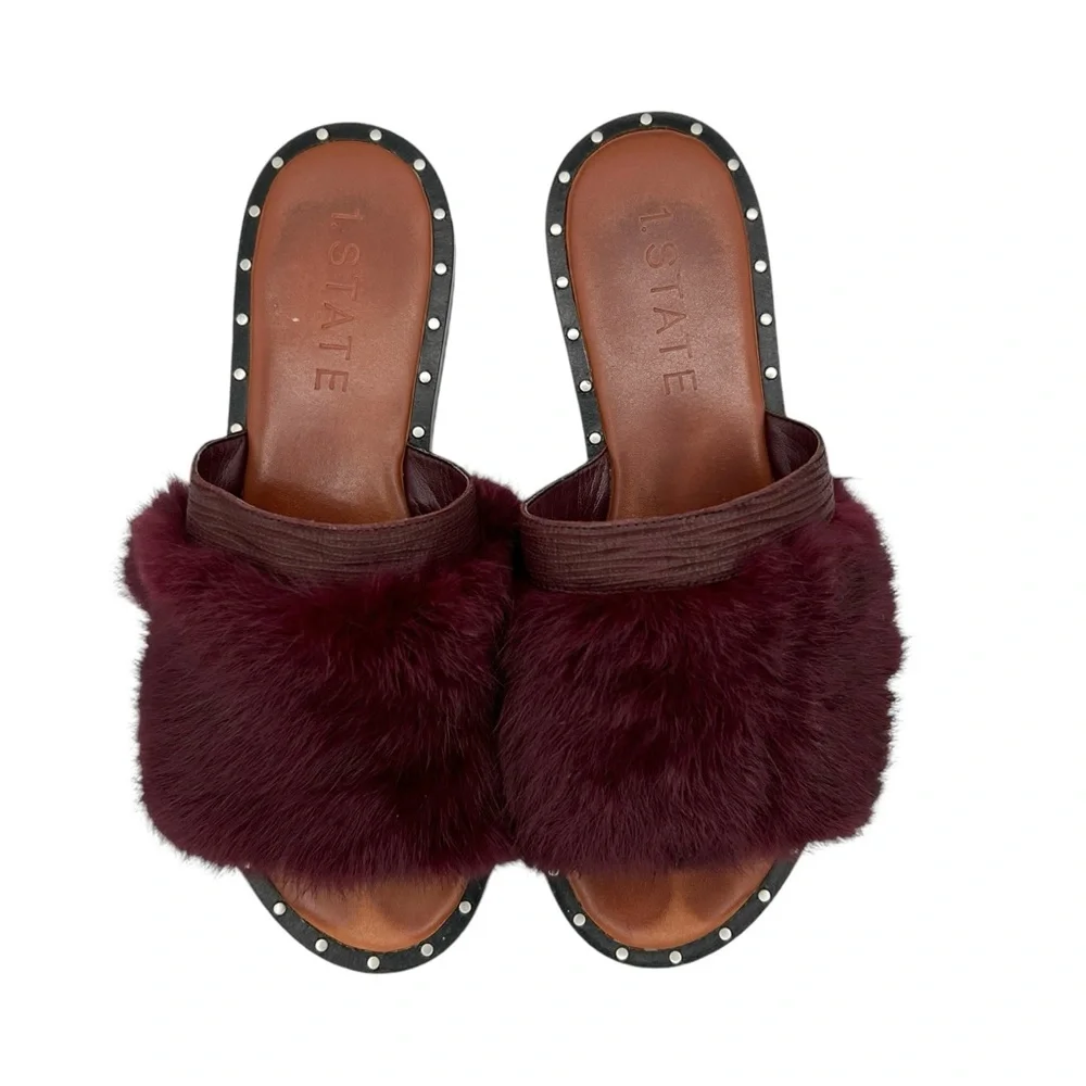 1. State Carrisma Fur Studded Slide Sandals (8M)